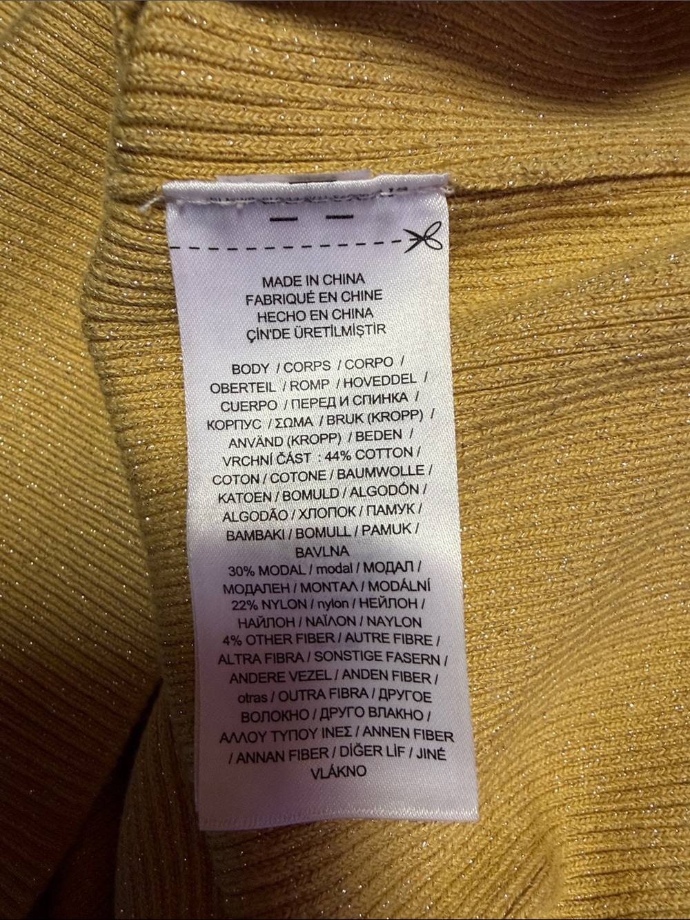Lauren Ralph Lauren Gold shimmery Turtleneck ribbed knit long sleeve top - Picture 8 of 8